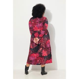 Ulla Popken Robe en jersey Paisley Col V Manches Longues  