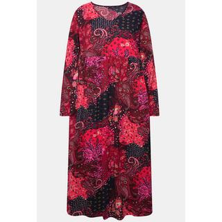 Ulla Popken Robe en jersey Paisley Col V Manches Longues  
