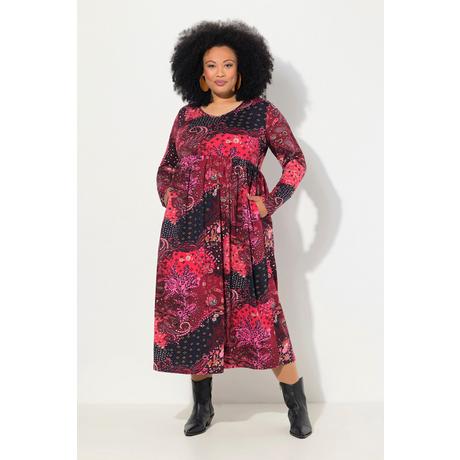 Ulla Popken Robe en jersey Paisley Col V Manches Longues  