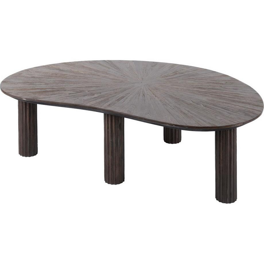 mutoni Table basse Maya forme haricot teck espresso  