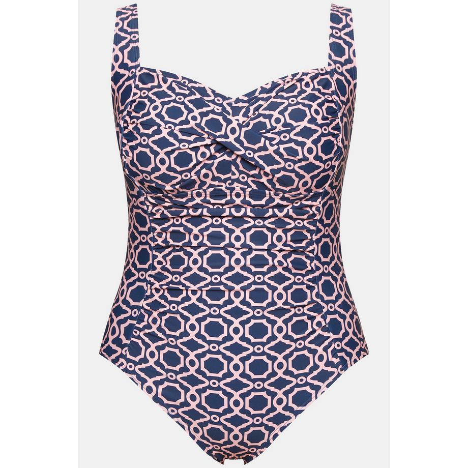 Ulla Popken Maillot de bain drapé bonnets souples recyclé  