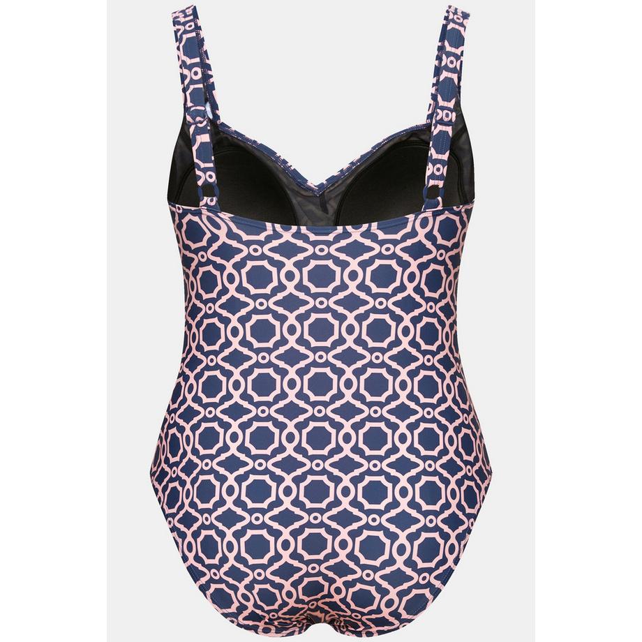 Ulla Popken Maillot de bain drapé bonnets souples recyclé  