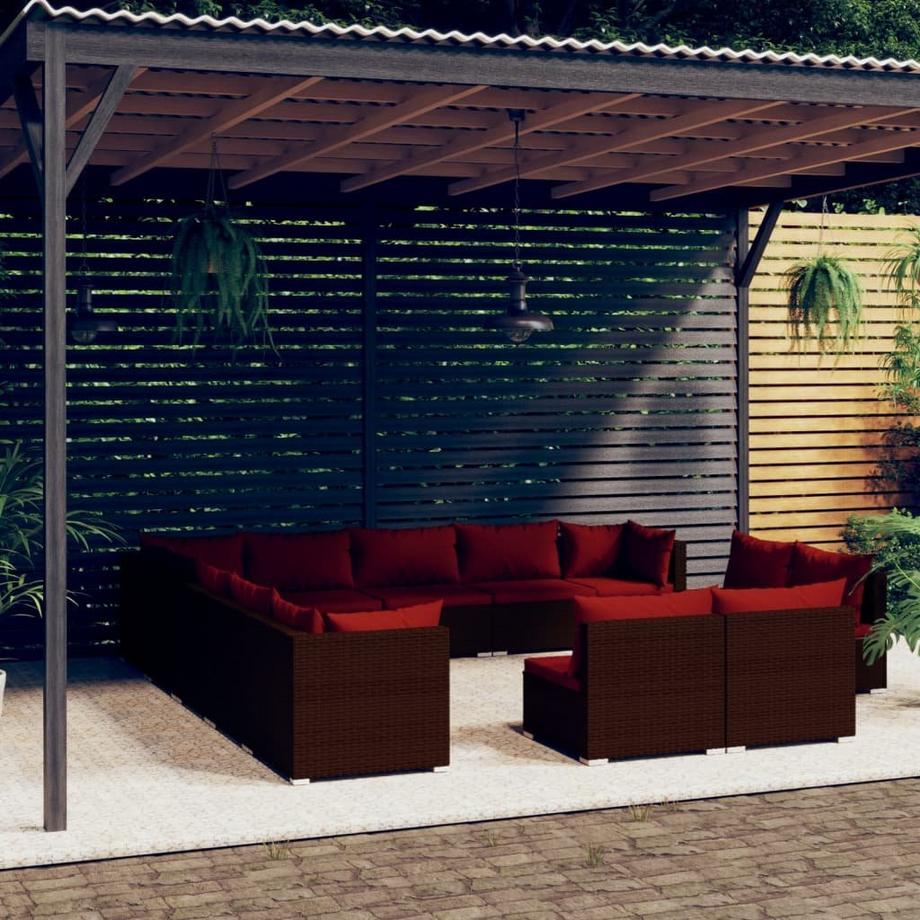 VidaXL set lounge giardino Polirattan  