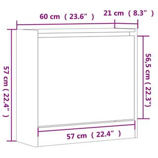 VidaXL Armoire à chaussures bois d'ingénierie  