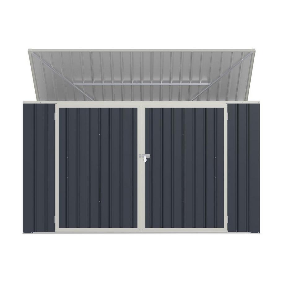 Vente-unique Casetta per il riciclo tripla L237 x P101 x H131 cm in Acciaio galvanizzato Antracite - ILARIO  