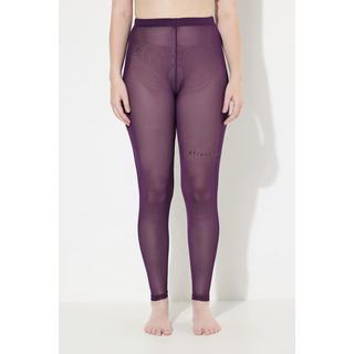 Ulla Popken  Legging-collant en mesh. Message floqué sur la cuisse 