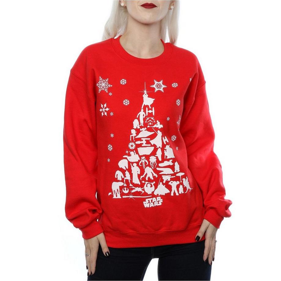 STAR WARS Star Wars Weihnachtsbaum Slim Fit Sweatshirt  