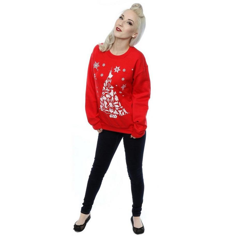 STAR WARS Star Wars Weihnachtsbaum Slim Fit Sweatshirt  