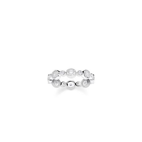 Thomas Sabo  Bague Cercles Pierres Blanches Argent 
