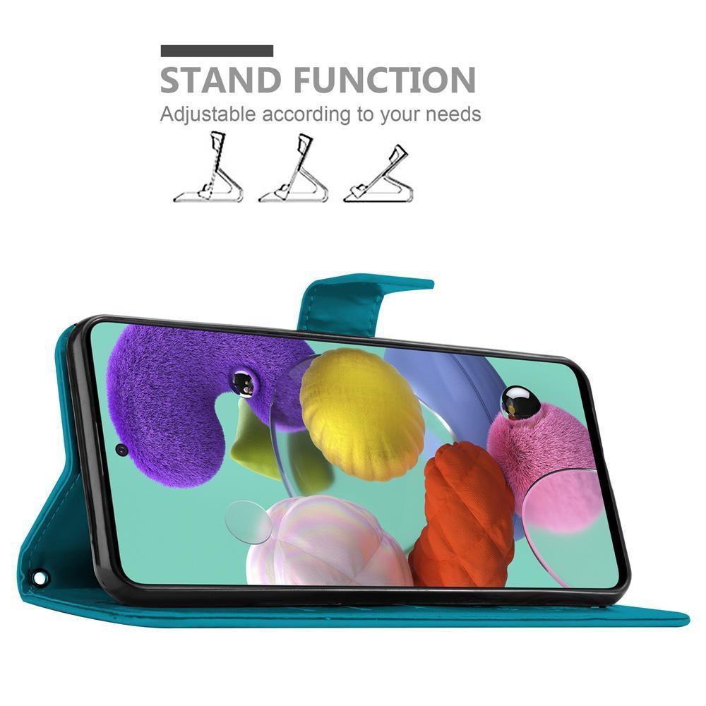 Cadorabo  Housse compatible avec Samsung Galaxy A51 4G / M40s - Coque de protection au design floral avec fermeture magnétique, fonction de support et emplacements pour cartes 