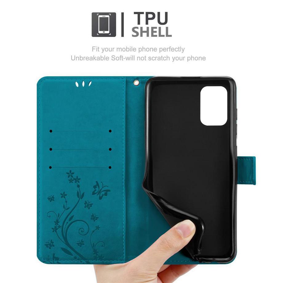 Cadorabo  Hülle für Samsung Galaxy A51 4G / M40s Blumen Design Magnetverschluss 