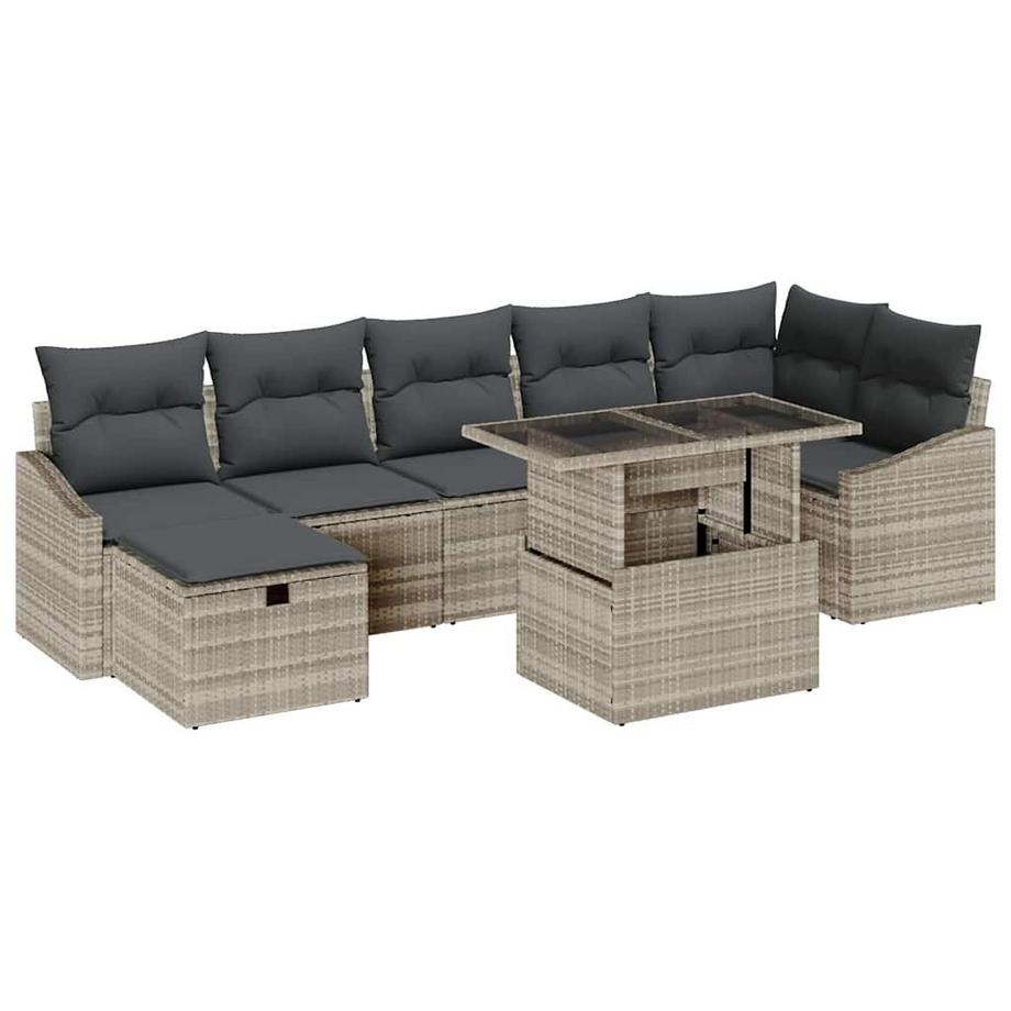 Ensemble de canapé de jardin poly rattan