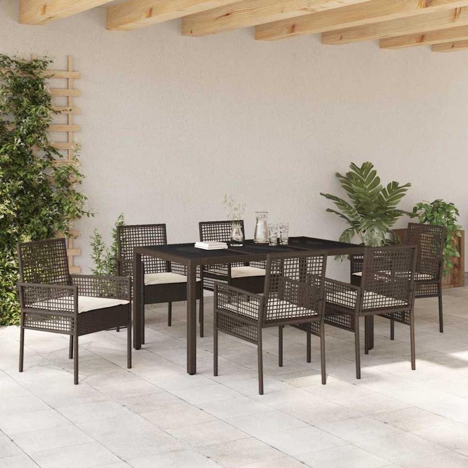 VidaXL Set da Pranzo per Giardino Polyrattan  
