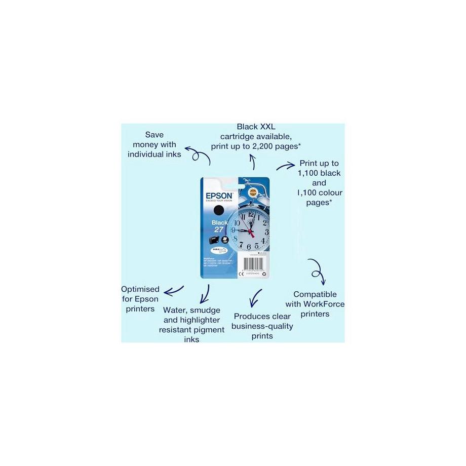 EPSON  EPSON Tintenpatrone schwarz T270140 WF 3620/7620 350 Seiten 