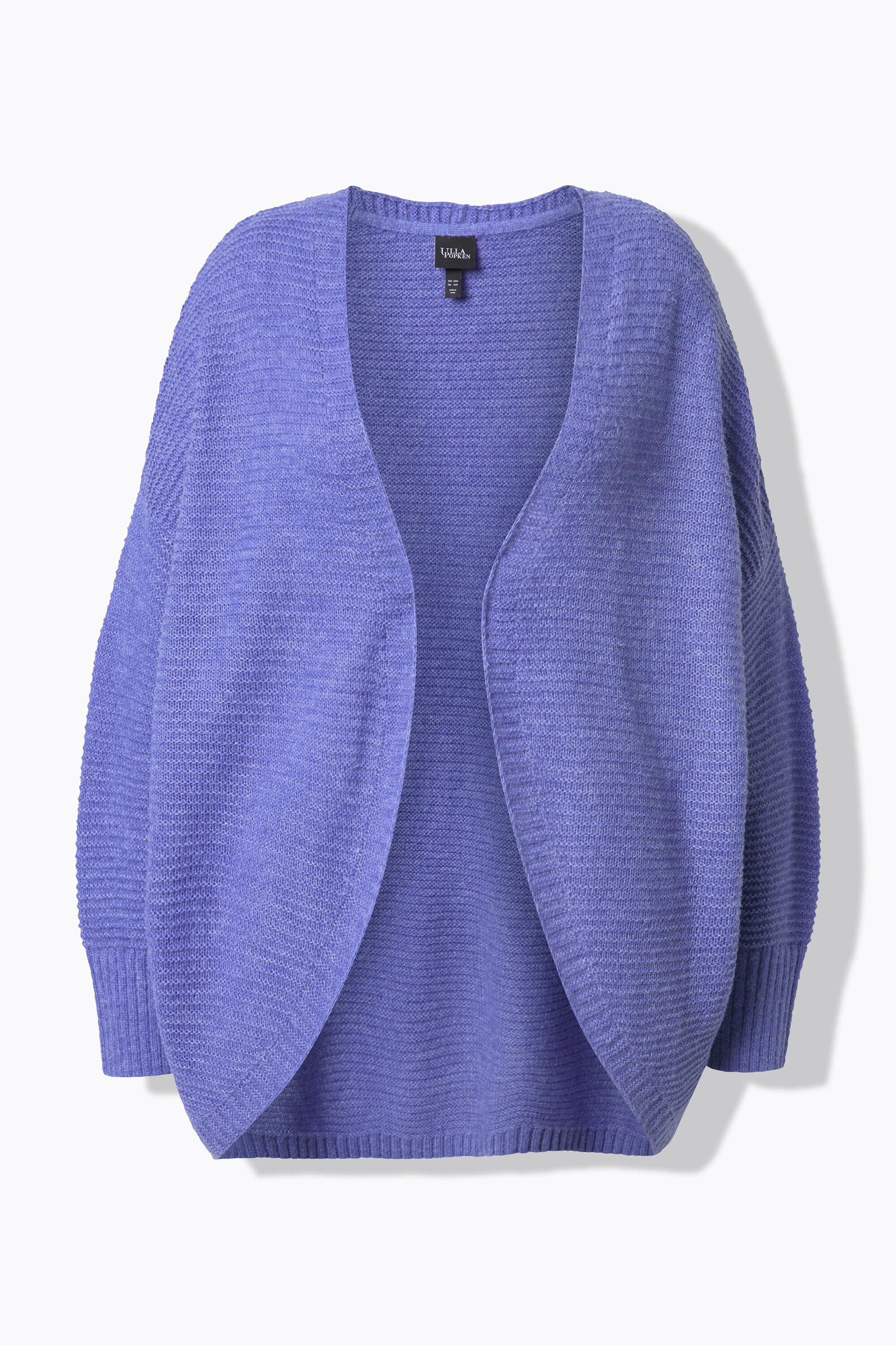 Ulla Popken Cardigan aperto Egg-Shape con lana  