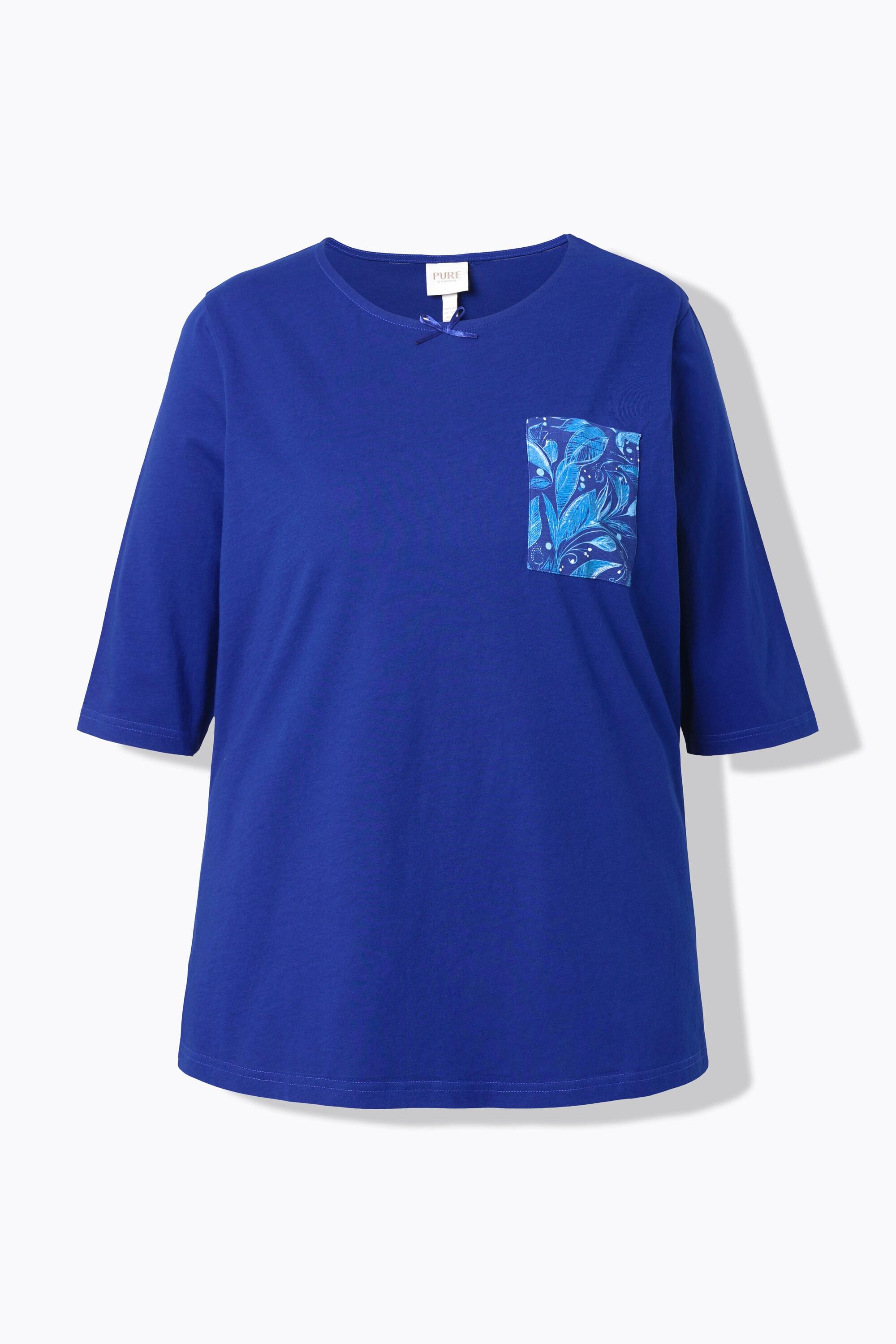 Ulla Popken T-shirt de pyjama Encolure Bateau Manches 3/4 Coton Bio  