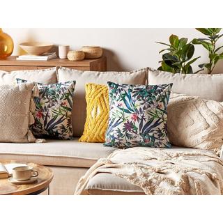 Beliani Coussin en Velours Boho GASTERIA  