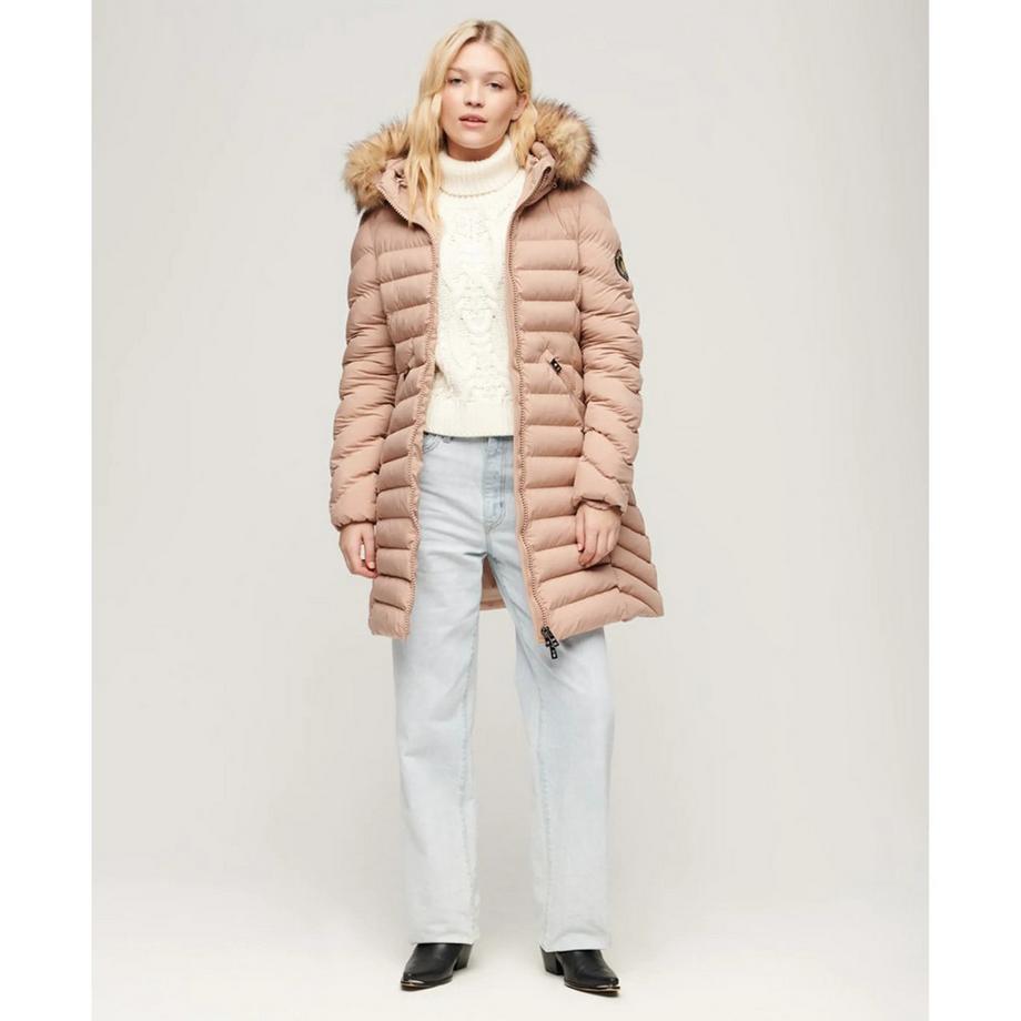 Superdry Fuji Faux Fur Doudoune Mi-Longue  