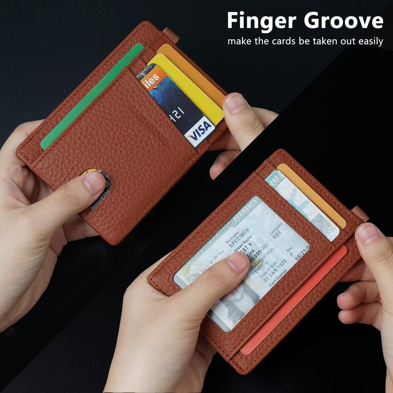 Only-bags.store Portacarte RFID Bloccante in Vera Pelle Sottile  