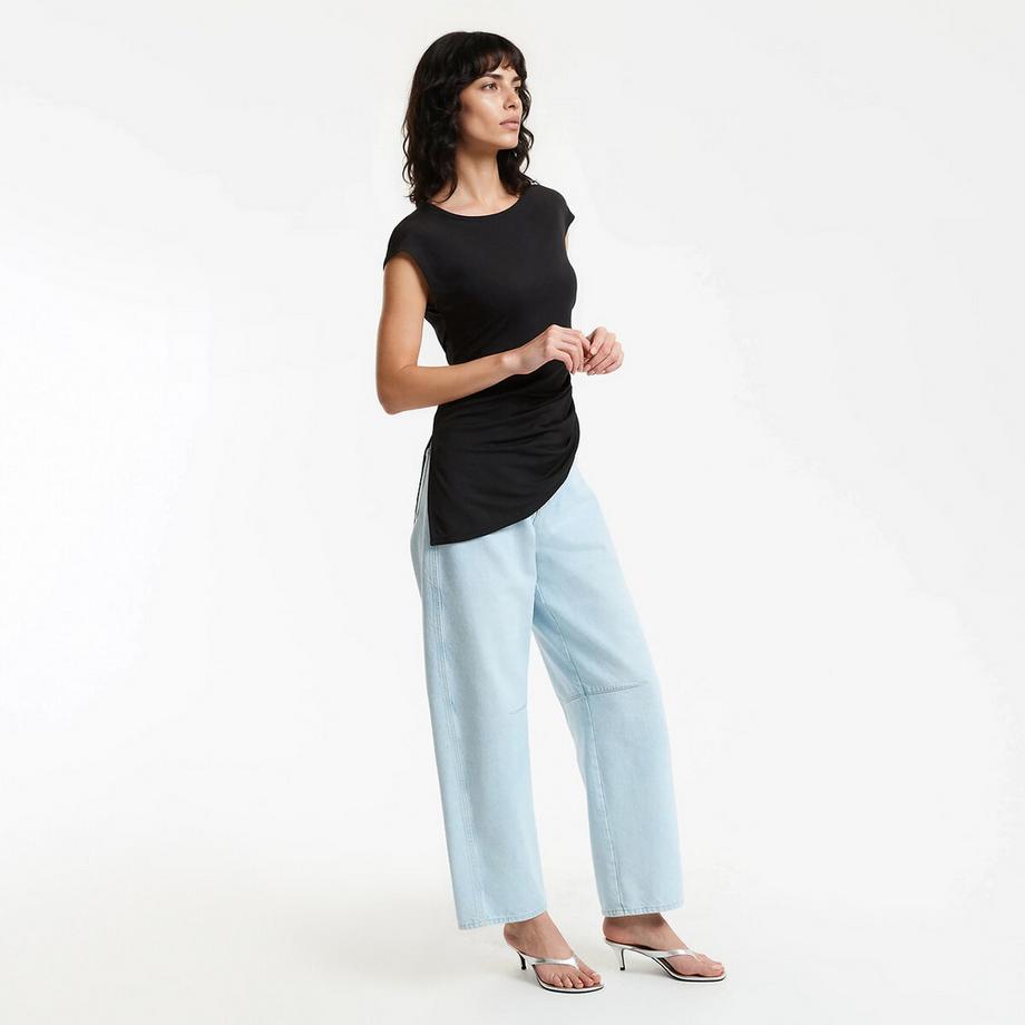 La Redoute Collections T-shirt Col Bateau Manches Courtes Drapé  