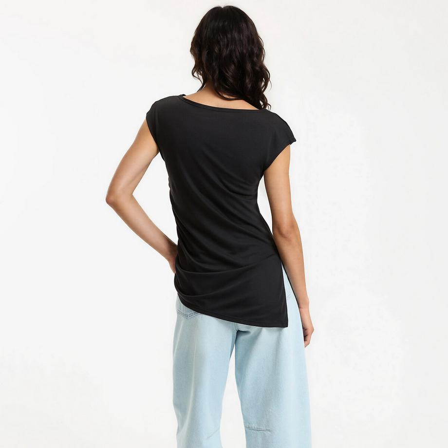 La Redoute Collections T-shirt Col Bateau Manches Courtes Drapé  