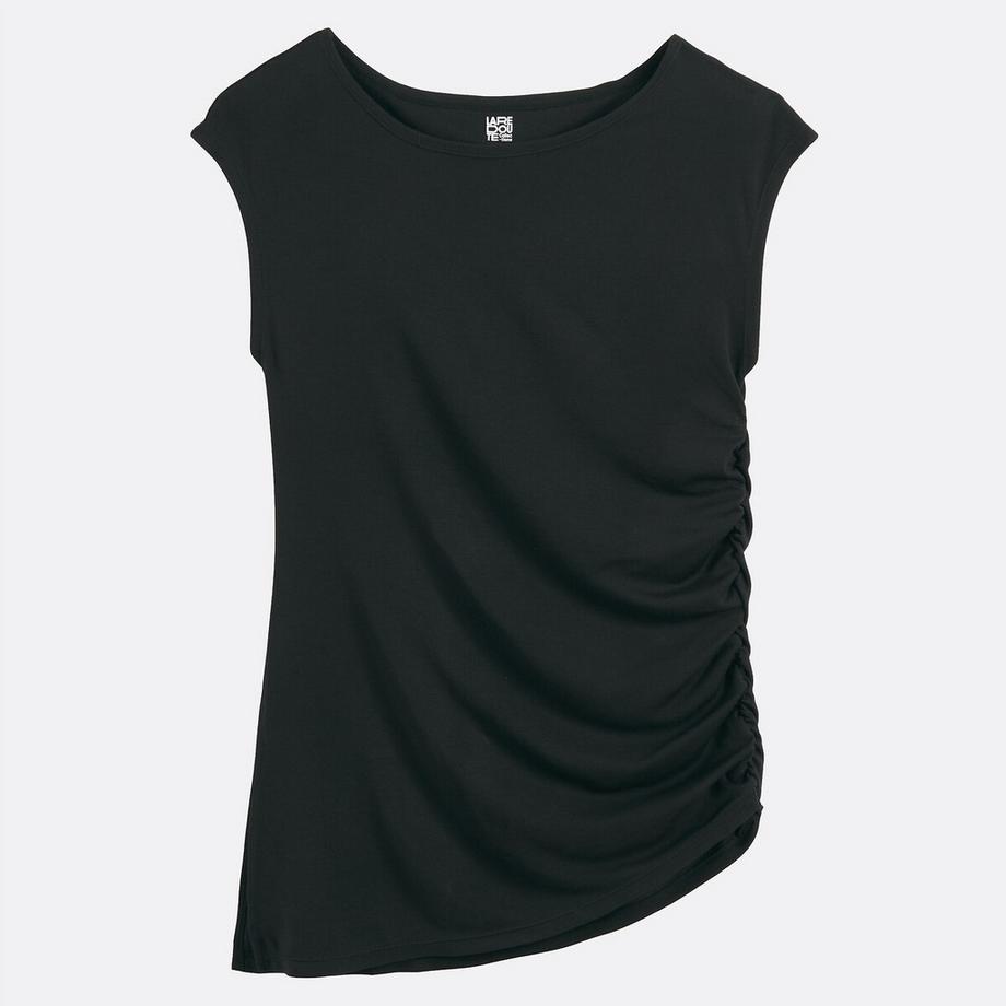 La Redoute Collections T-shirt Col Bateau Manches Courtes Drapé  