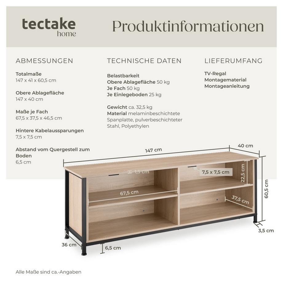 Tectake Étagère pour téléviseur Navan  