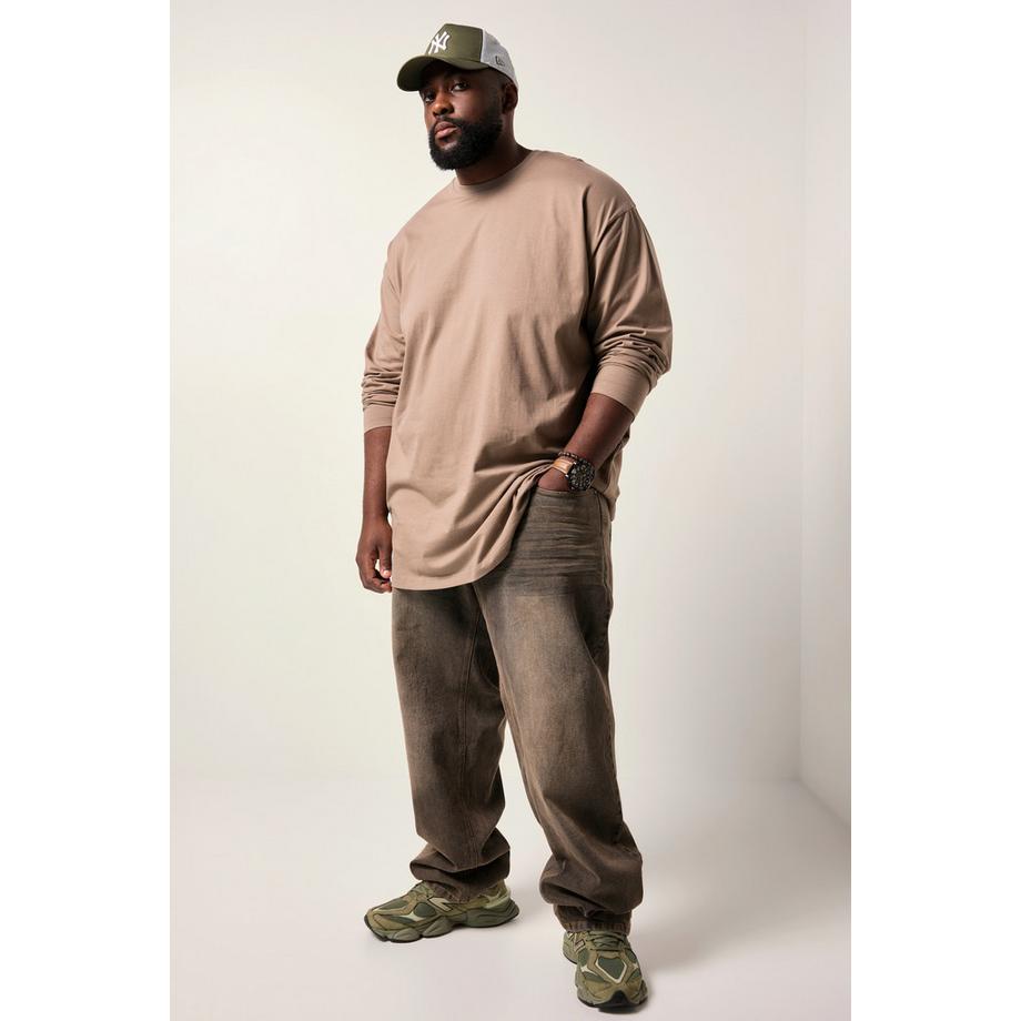 Sthuge T-shirt basique à manches longues oversize  