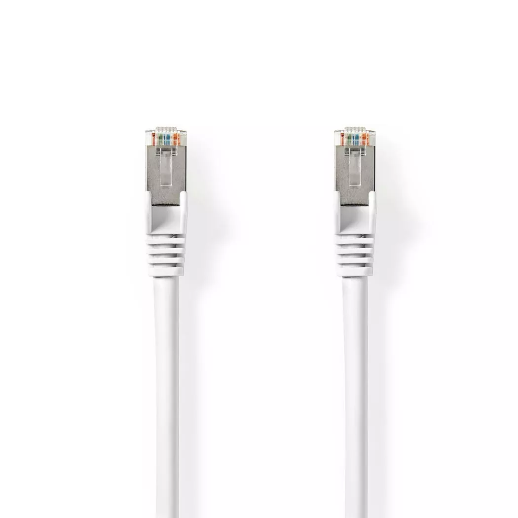 Nedis – Kat. 8.1 Netzwerkkabel | S/FTP RJ45 Stecker 3,00 m Rund LSZH Weiß Etikett, One Size