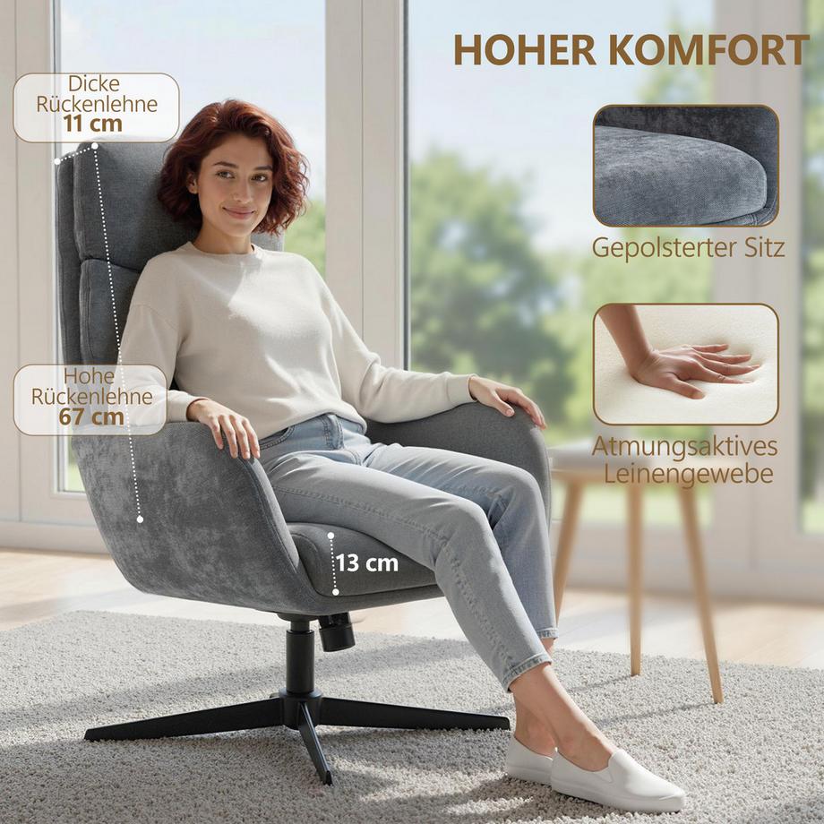 HOMCOM Relaxsessel mit Hocker  