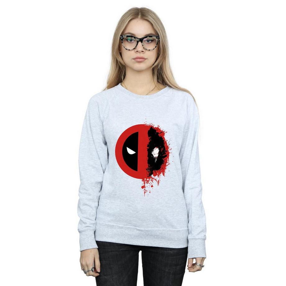 MARVEL Deadpool Splatter Logo Slim Fit Felpa  