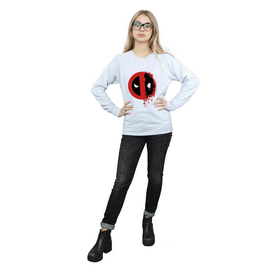 MARVEL Deadpool Splatter Logo Slim Fit Felpa  