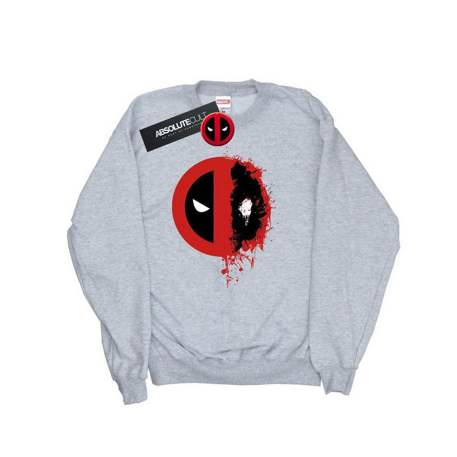 MARVEL Deadpool Splatter Logo Slim Fit Felpa  