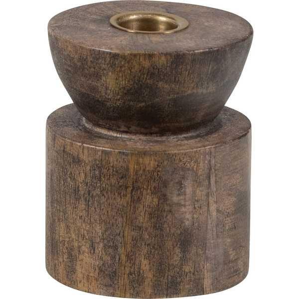 mutoni Bougeoir en bois marron Aiden  