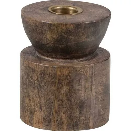 mutoni Bougeoir en bois marron Aiden  
