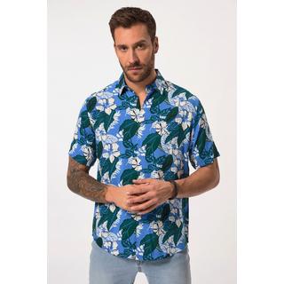 JP1880  Chemise coupe Modern Fit. Manches courtes, col Kent et imprimé floral. Jusqu'au 8XL. 