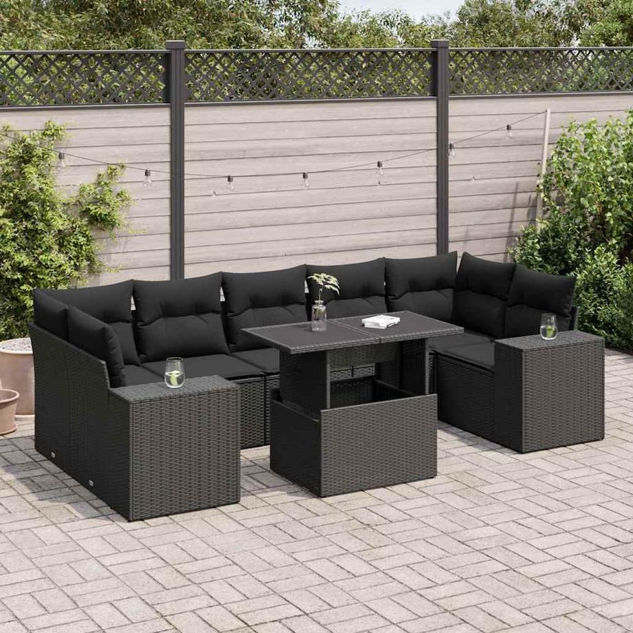 VidaXL Ensemble de canapés de jardin rotin synthétique  