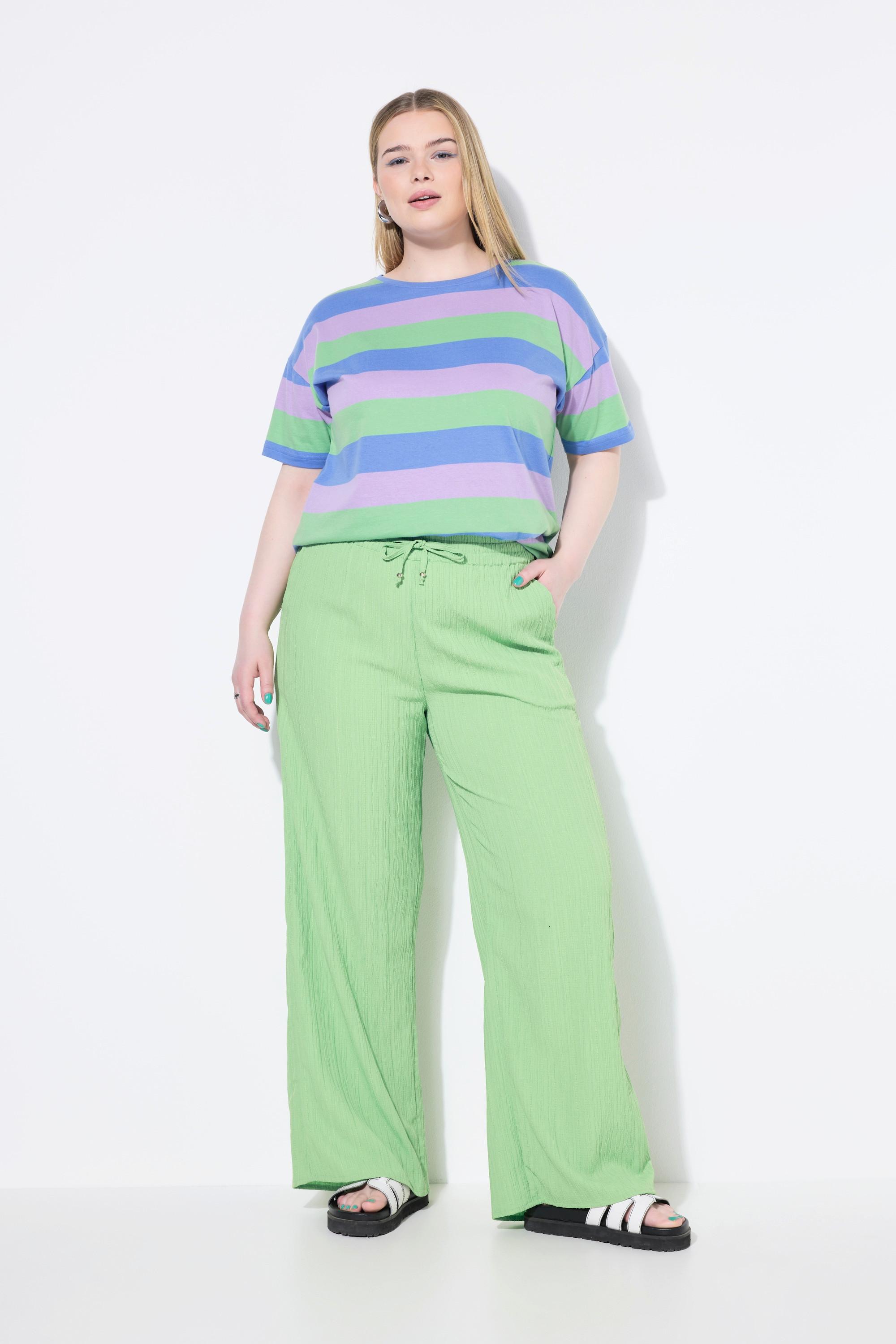 Studio Untold Pantalon Crêpe Jambe Large Taille Élastique  