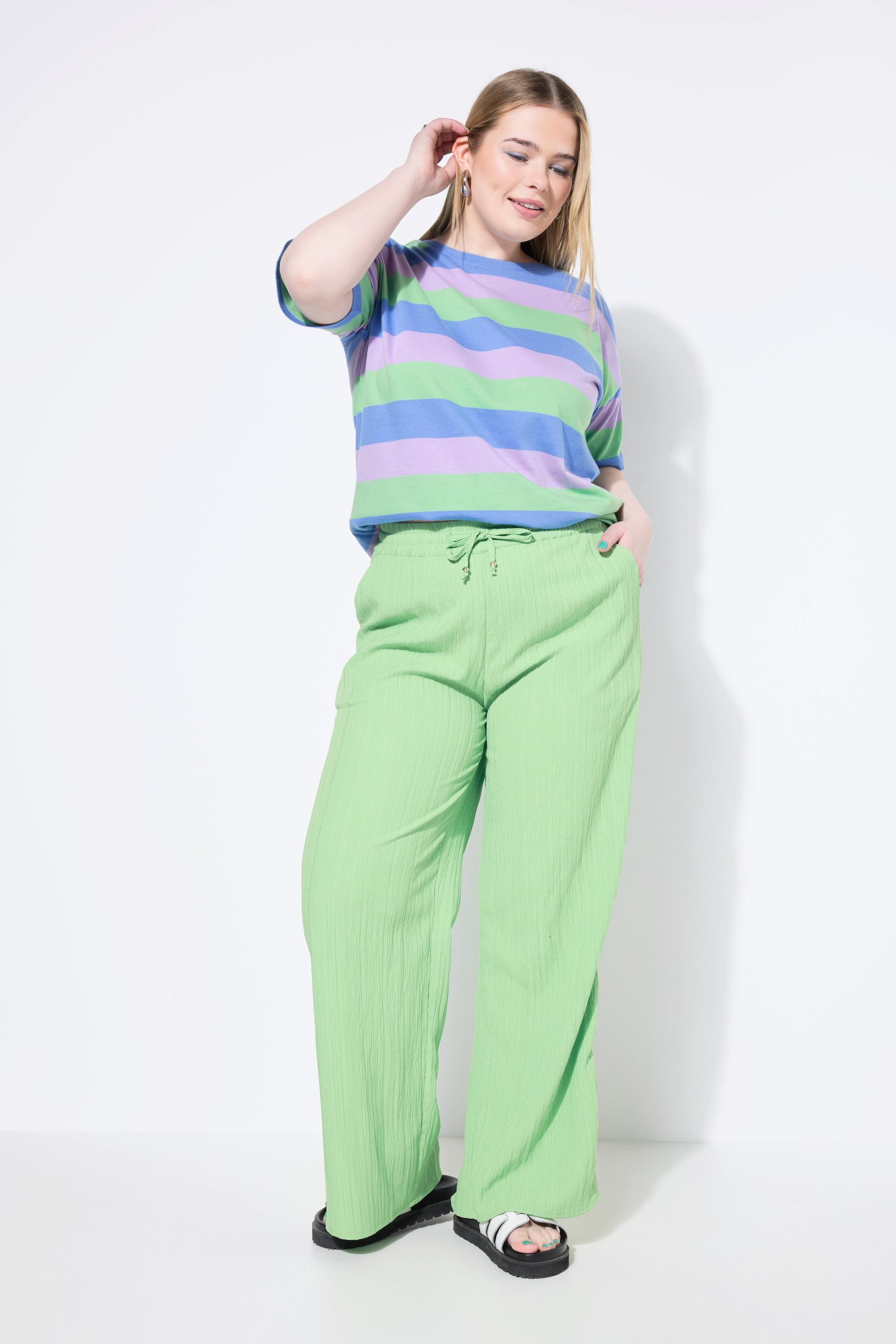 Studio Untold Pantalon Crêpe Jambe Large Taille Élastique  