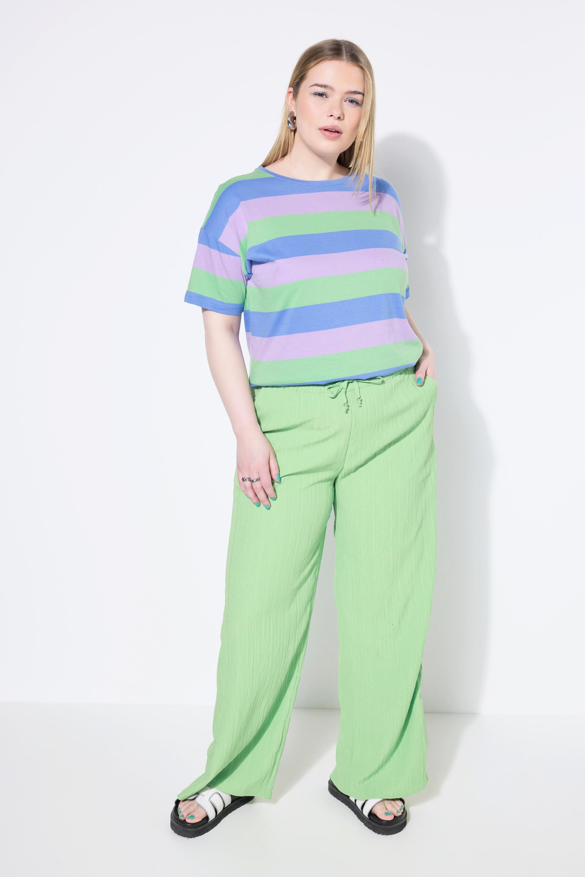 Studio Untold Pantalon Crêpe Jambe Large Taille Élastique  