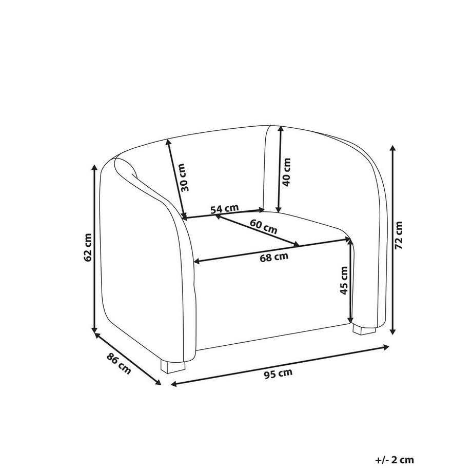Beliani Sessel aus Samtstoff Modern VELTADA  