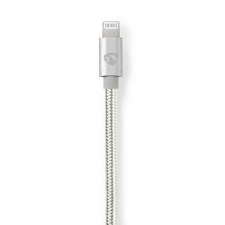Nedis  Câble Lightning | USB 2.0 | Apple Lightning, 8 broches | USB-C™ mâle | 480 Mbps | Plaqué or | 2,00 m | Rond | Tressé / Nylon | Aluminium | Boîte avec fenêtre couverte 