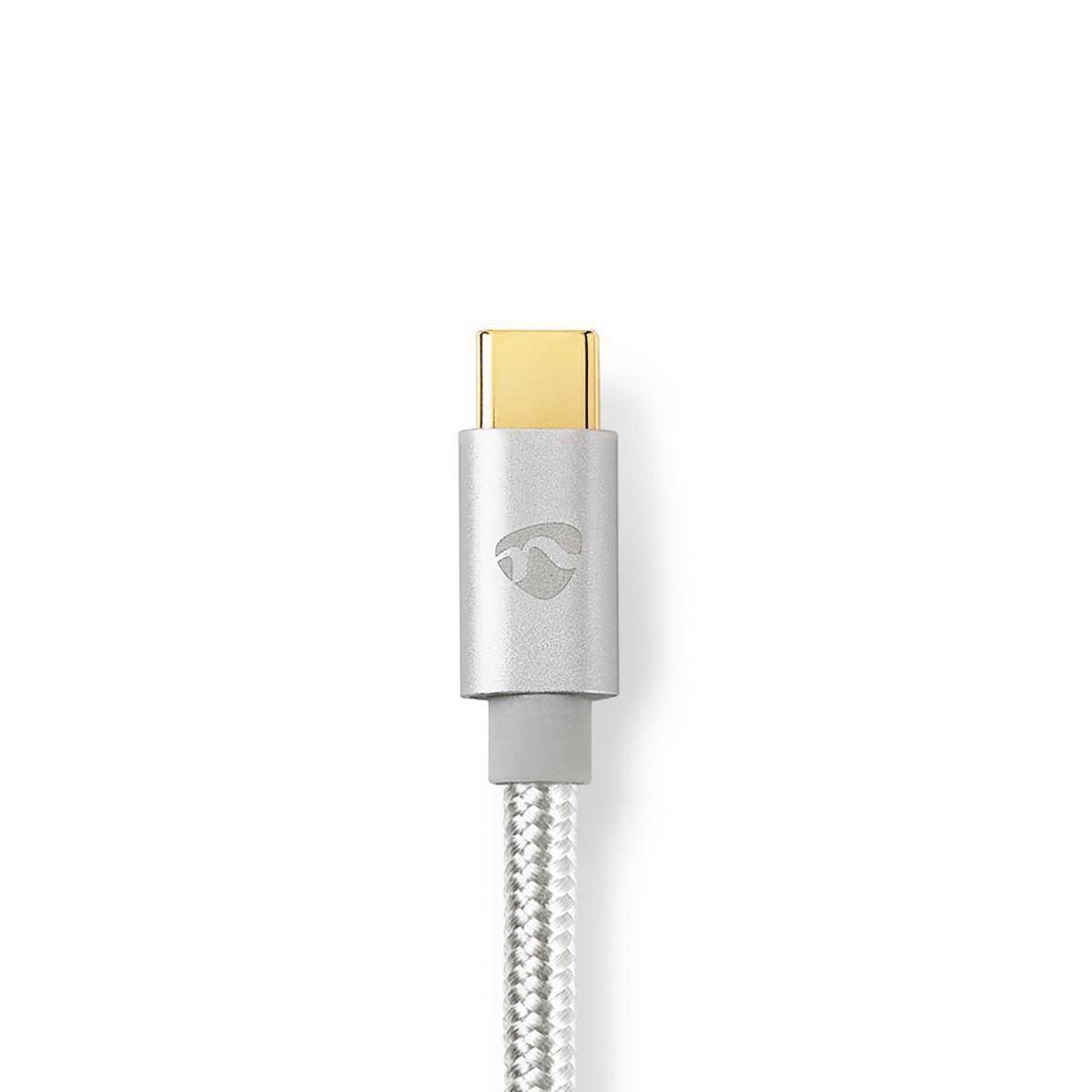 Nedis  Câble Lightning | USB 2.0 | Apple Lightning, 8 broches | USB-C™ mâle | 480 Mbps | Plaqué or | 2,00 m | Rond | Tressé / Nylon | Aluminium | Boîte avec fenêtre couverte 