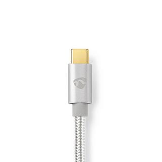 Nedis  Câble Lightning | USB 2.0 | Apple Lightning, 8 broches | USB-C™ mâle | 480 Mbps | Plaqué or | 2,00 m | Rond | Tressé / Nylon | Aluminium | Boîte avec fenêtre couverte 