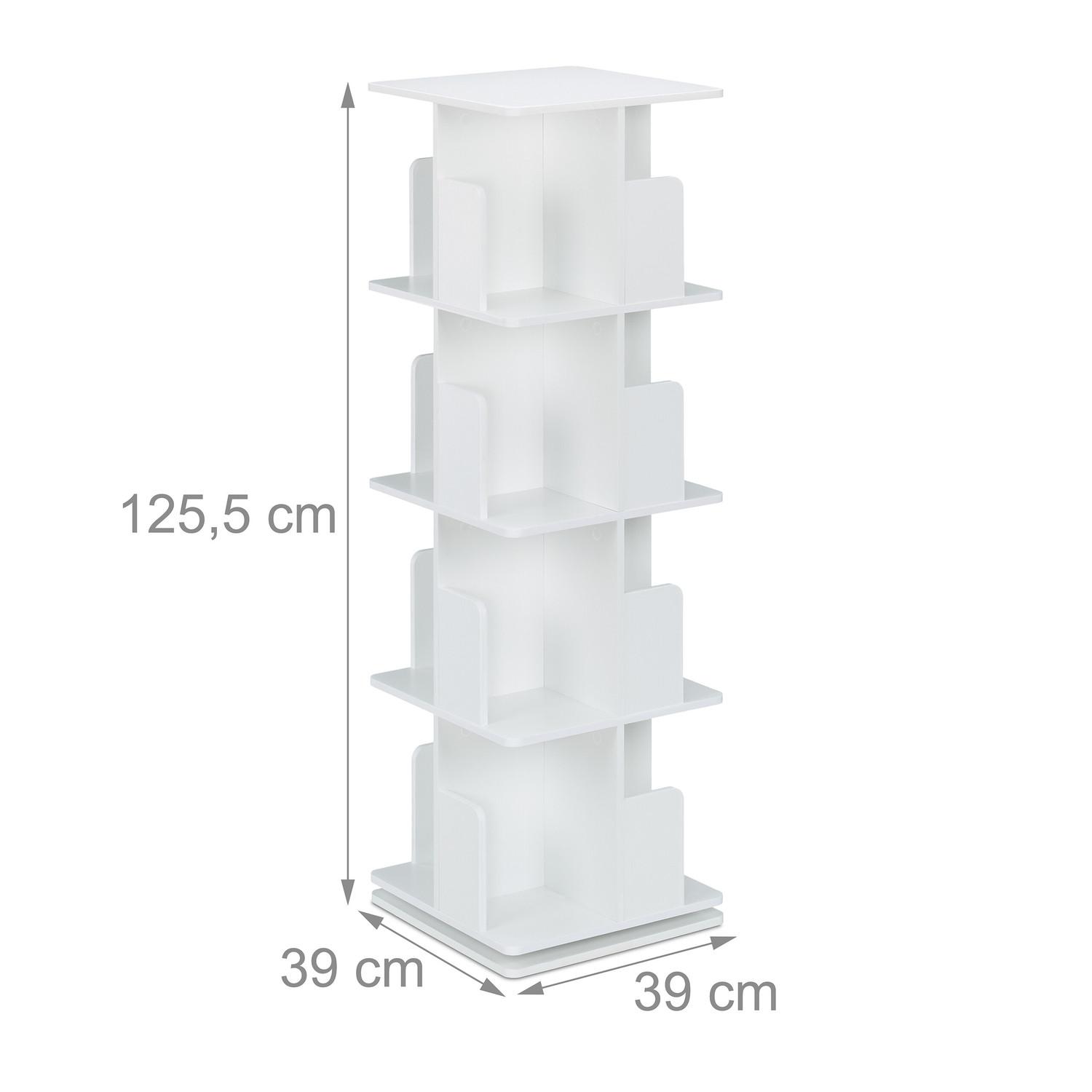 Northix Libreria girevole bianca  