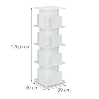 Northix Libreria girevole bianca  