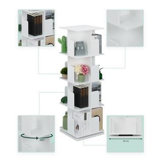 Northix Libreria girevole bianca  