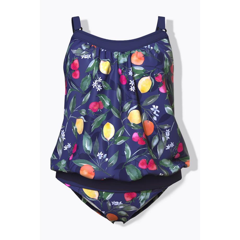 Ulla Popken Tankini Stampa Frutta Coppe Morbide Spalline Regolabili  