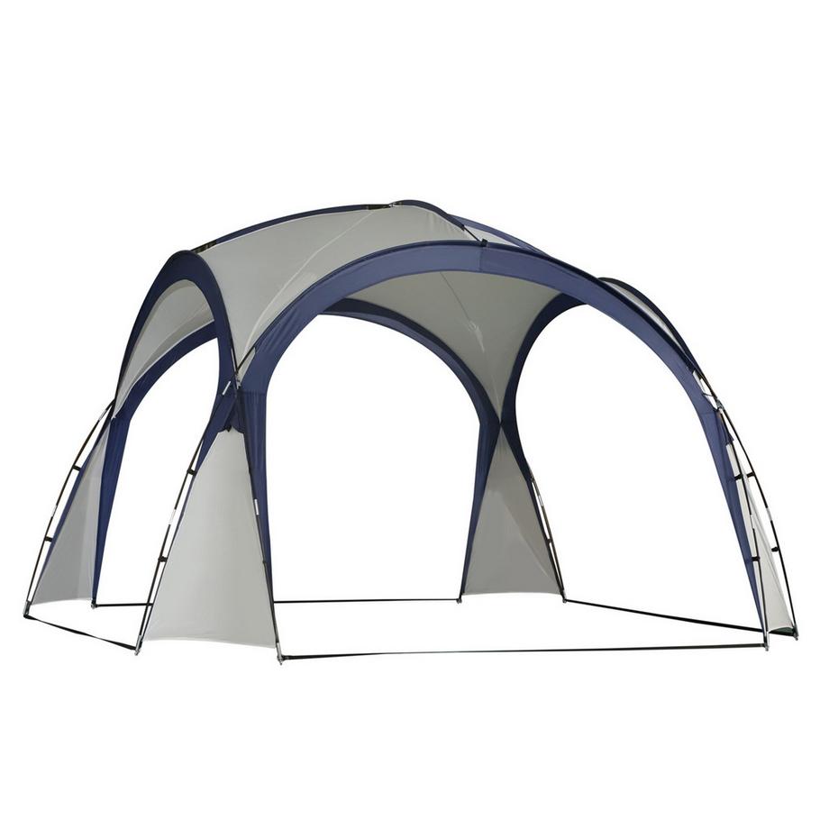 Northio  Campingzelt Gartenzelt Festzelt Partyzelt Sonnenschutz Wetterfest Glasfaserstange + Polyester Cremeweiß + Blau 3,5 X 3,5 X 2,3 M 