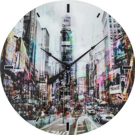 KARE Design Wanduhr Glas Times Square Ø80cm  